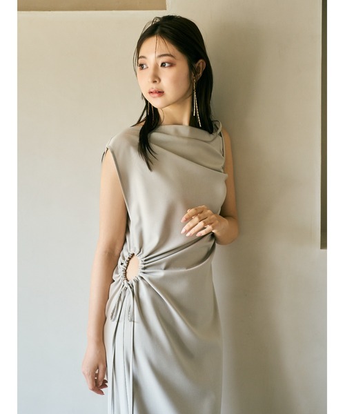 【FRAY.I.D】ドローストリングギャザードレープワンピース Amazon.co.jp: ドローストリングギャザードレープワンピース