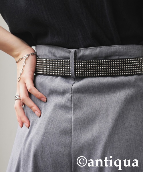 antiqua（アンティカ）の「スタッズレザーベルト（ベルト・レディース・ブラック・FREE）」の5枚目の写真
