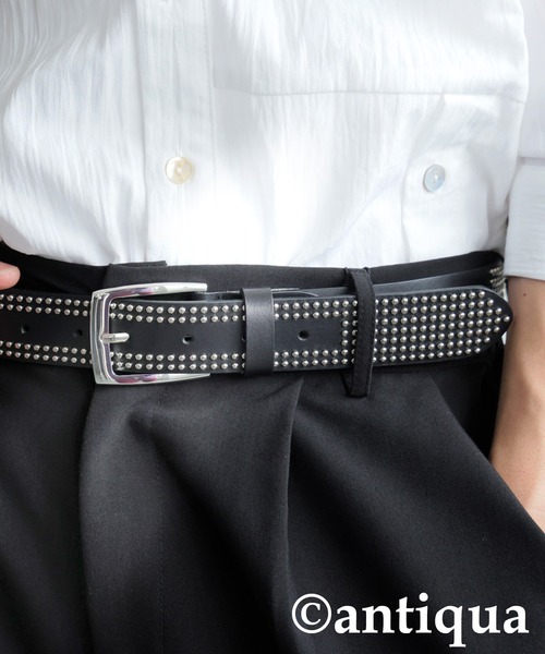 antiqua（アンティカ）の「スタッズレザーベルト（ベルト・レディース・ブラック・FREE）」の19枚目の写真