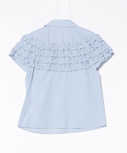 31 Sons de mode（トランテアン　ソン　ドゥ　モード）の「ヨークギャザーフリルブラウス（シャツ/ブラウス・レディース・チャコールグレー/サックスブルー/オフホワイト/ブラック・フリー）」の5枚目の写真