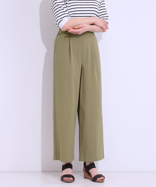 DRESKIP（ドレスキップ）の「【高レビュー/S-LL/ひんやり】ゴールドパーツがアクセント ストレッチワイドパンツ（その他パンツ・レディース・ナチュラル/ベージュ/ブラック/カーキ/ダークオリーブ・02/04/01/03）」の4枚目の写真