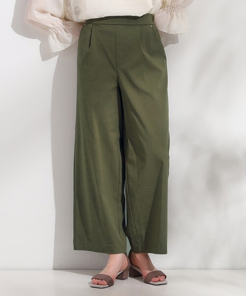 DRESKIP（ドレスキップ）の「【高レビュー/S-LL/ひんやり】ゴールドパーツがアクセント ストレッチワイドパンツ（その他パンツ・レディース・ナチュラル/ベージュ/ブラック/カーキ/ダークオリーブ・02/04/01/03）」の5枚目の写真