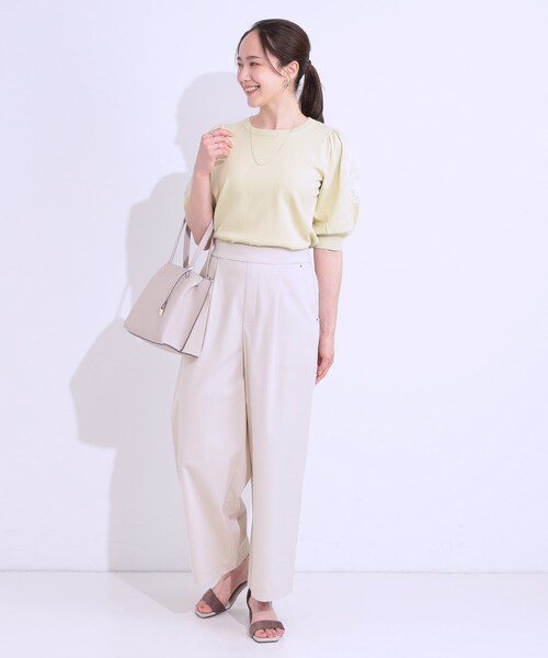 DRESKIP（ドレスキップ）の「【高レビュー/S-LL/ひんやり】ゴールドパーツがアクセント ストレッチワイドパンツ（その他パンツ・レディース・ナチュラル/ベージュ/ブラック/カーキ/ダークオリーブ・02/04/01/03）」の21枚目の写真