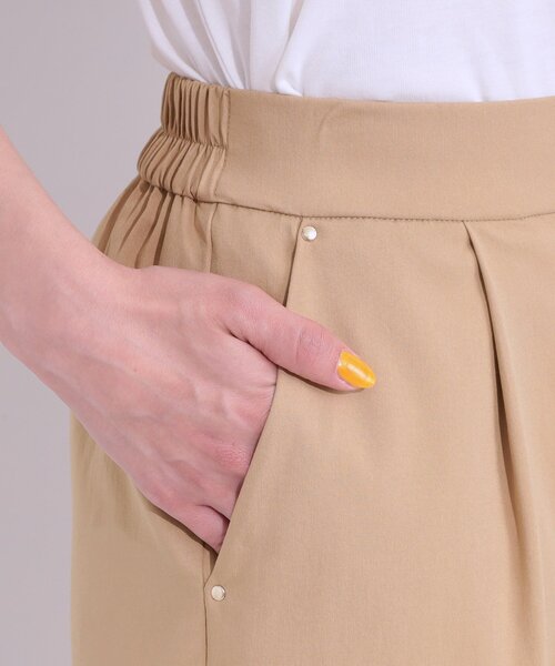 DRESKIP（ドレスキップ）の「【高レビュー/S-LL/ひんやり】ゴールドパーツがアクセント ストレッチワイドパンツ（その他パンツ・レディース・ナチュラル/ベージュ/ブラック/カーキ/ダークオリーブ・02/04/01/03）」の10枚目の写真