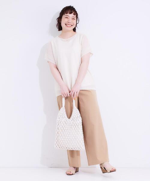 DRESKIP（ドレスキップ）の「【高レビュー/S-LL/ひんやり】ゴールドパーツがアクセント ストレッチワイドパンツ（その他パンツ・レディース・ナチュラル/ベージュ/ブラック/カーキ/ダークオリーブ・02/04/01/03）」の6枚目の写真