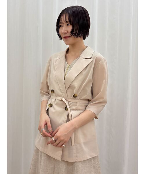 美品 25SS】 45R リネンロータスプリントのレイレイシャツ