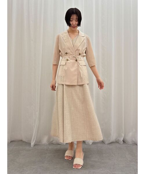 LAGUNAMOON（ラグナムーン）の「ベルトセットハーフスリーブジャケット（テーラードジャケット・レディース・ベージュ/モカ・FREE）」の6枚目の写真