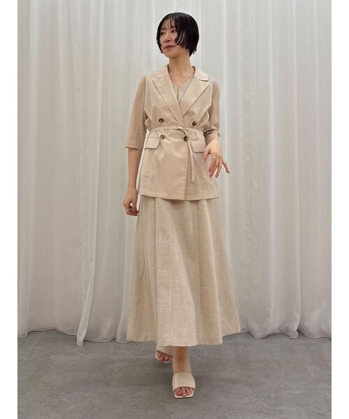 LAGUNAMOON（ラグナムーン）の「ベルトセットハーフスリーブジャケット（テーラードジャケット・レディース・ベージュ/モカ・FREE）」の8枚目の写真