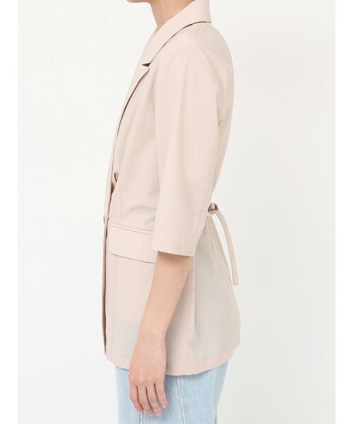 LAGUNAMOON（ラグナムーン）の「ベルトセットハーフスリーブジャケット（テーラードジャケット・レディース・ベージュ/モカ・FREE）」の10枚目の写真
