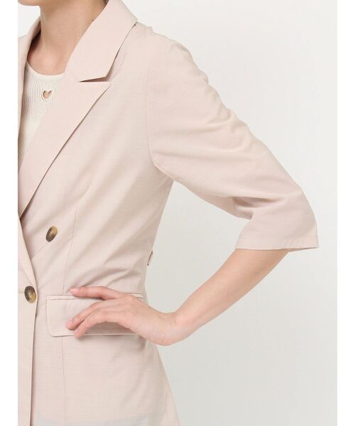 LAGUNAMOON（ラグナムーン）の「ベルトセットハーフスリーブジャケット（テーラードジャケット・レディース・ベージュ/モカ・FREE）」の13枚目の写真