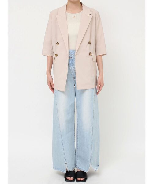 LAGUNAMOON（ラグナムーン）の「ベルトセットハーフスリーブジャケット（テーラードジャケット・レディース・ベージュ/モカ・FREE）」の19枚目の写真