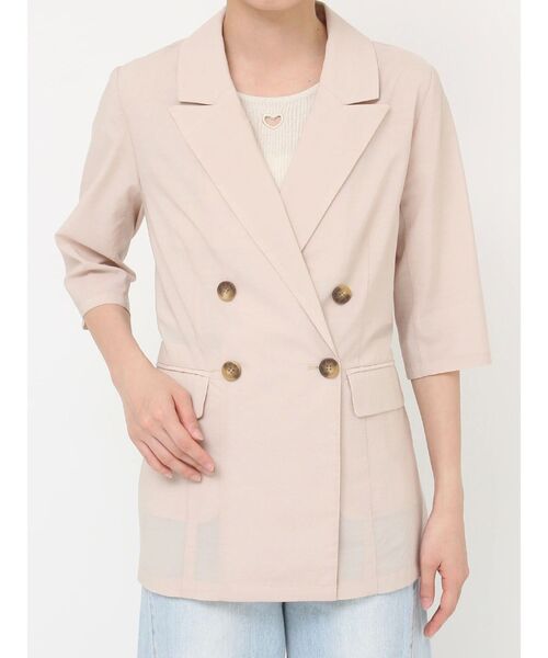 LAGUNAMOON（ラグナムーン）の「ベルトセットハーフスリーブジャケット（テーラードジャケット・レディース・ベージュ/モカ・FREE）」の22枚目の写真