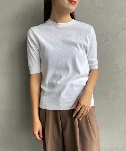 gicipi（ジチピ）の「[GICIPI/ジチピ] ARGENTO ショートスリーブニットソー（ニット/セーター・レディース・ブラック系その他/ホワイト/ブラック・1）」の13枚目の写真