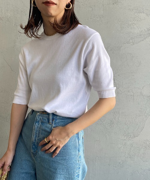 gicipi（ジチピ）の「[GICIPI/ジチピ] ARGENTO ショートスリーブニットソー（ニット/セーター・レディース・ブラック系その他/ホワイト/ブラック・1）」の18枚目の写真