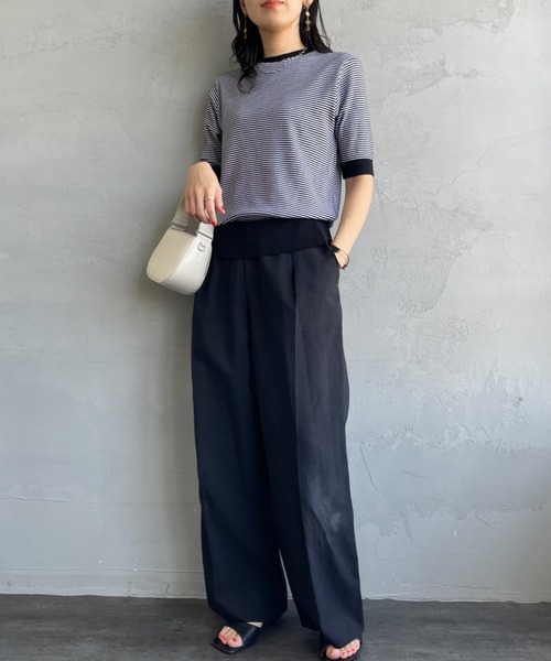 gicipi（ジチピ）の「[GICIPI/ジチピ] ARGENTO ショートスリーブニットソー（ニット/セーター・レディース・ブラック系その他/ホワイト/ブラック・1）」の8枚目の写真