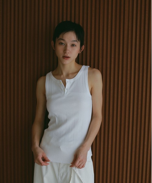 SURT×CASA FLINE】カップ付ヘンリーネックトップス（タンク