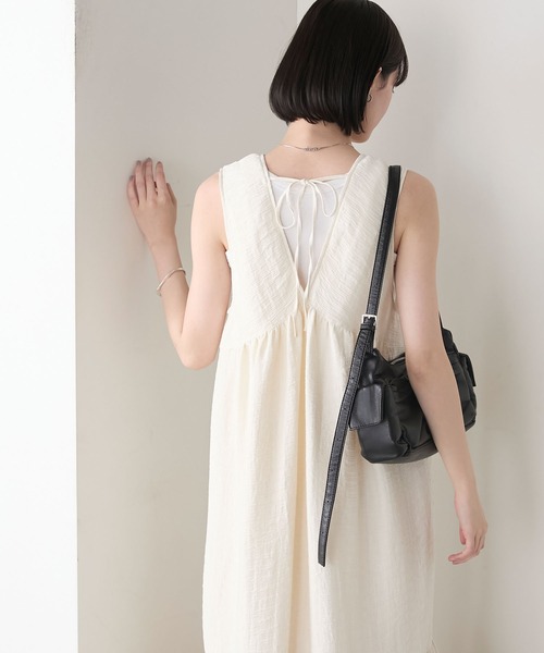 forksy.】Uネック ティアード タンクトップワンピース forksy