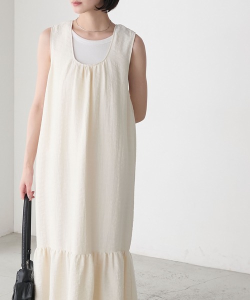forksy.(フォルクシー)の「【forksy.】Uネック ティアード タンクトップワンピース(ワンピース・レディース・ブラウン/ブラック/オフホワイト・FREE)」の13枚目の写真