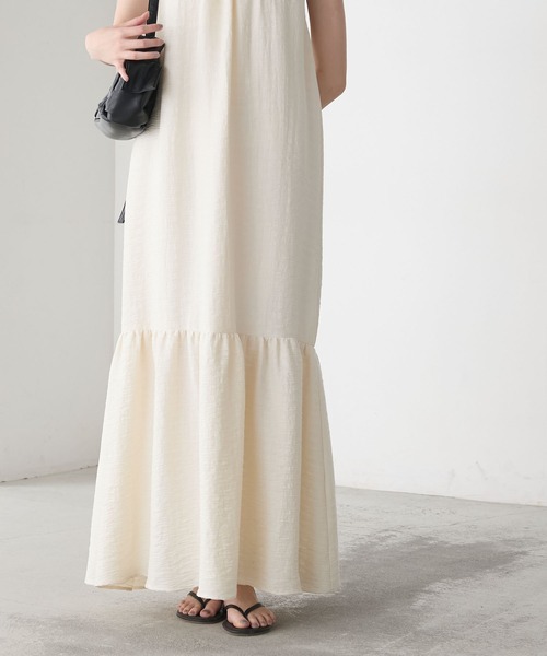forksy.】Uネック ティアード タンクトップワンピース（ワンピース