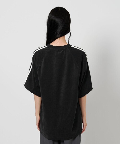adidas ショートスリーブTシャツ　XS adidas tシャツ ニット スリーストライプス ショート 半袖T