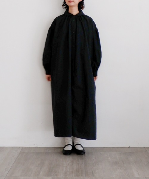 オオカミとフクロウ 日曜日のフランボワーズ ロング シャツ ワンピース チェック オオカミとフクロウ 日曜日のフランボワーズ ロング シャツ