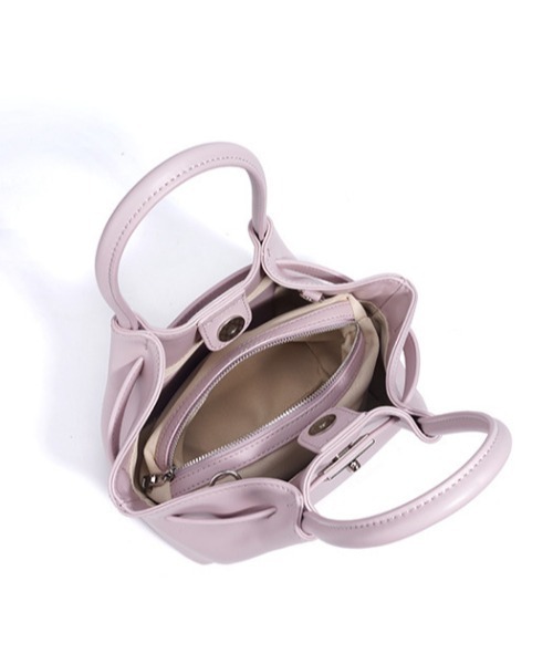 NiiNa（ニーナ）の「【 NiiNa / ニーナ 】高品質牛革  2way ラウンドフォルム レザーバッグ（インナーポーチ付き）（ショルダーバッグ・レディース・ホワイト/ブラック/ピンク/グリーン・FREE）」の9枚目の写真