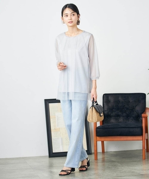 a.v.v（アーヴェヴェ）の「かごフラップハンドバッグ（かごバッグ・レディース・アイボリー/ブラック・38）」の11枚目の写真