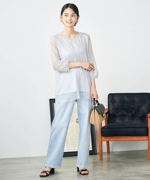 a.v.v（アーヴェヴェ）の「かごフラップハンドバッグ（かごバッグ・レディース・アイボリー/ブラック・38）」の6枚目の写真