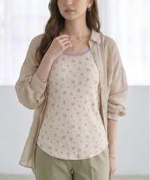 【JEMORGAN / ジェーイーモーガン】パック入り 花柄ワッフルカップ付きクレリックタンクトップ