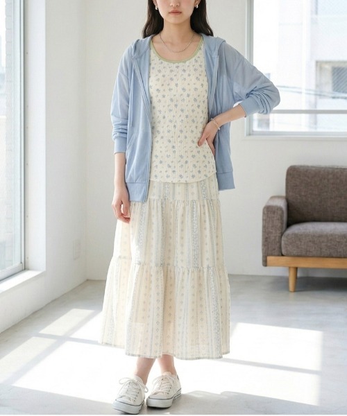 JEMORGAN(ジェーイーモーガン)の「【JEMORGAN / ジェーイーモーガン】パック入り 花柄ワッフルカップ付きクレリックタンクトップ(タンクトップ・レディース・パープル系1/ピンク系1/ブルー系1/ピンク系2・FREE)」の15枚目の写真