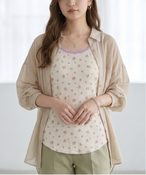 JEMORGAN(ジェーイーモーガン)の「【JEMORGAN / ジェーイーモーガン】パック入り 花柄ワッフルカップ付きクレリックタンクトップ(タンクトップ・レディース・パープル系1/ピンク系1/ブルー系1/ピンク系2・FREE)」の20枚目の写真