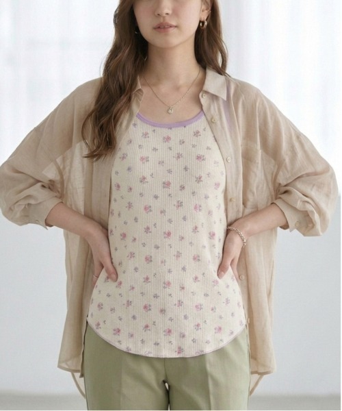 JEMORGAN(ジェーイーモーガン)の「【JEMORGAN / ジェーイーモーガン】パック入り 花柄ワッフルカップ付きクレリックタンクトップ(タンクトップ・レディース・パープル系1/ピンク系1/ブルー系1/ピンク系2・FREE)」の21枚目の写真