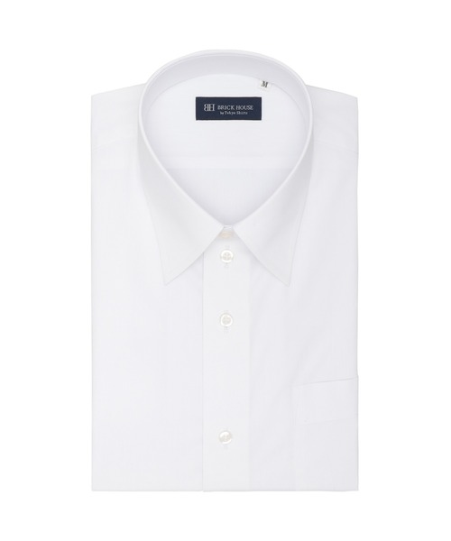 TOKYO SHIRTS(トウキョウシャツ)の「形態安定ノンアイロン レギュラー 半袖ビジネスワイシャツ(大きいサイズ)(ビジネスシャツ・メンズ・ホワイト・首回り45cm/首回り47cm)」の1枚目の写真