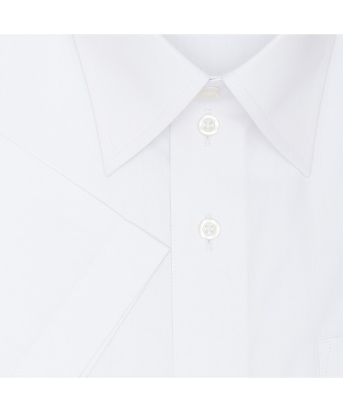 TOKYO SHIRTS(トウキョウシャツ)の「形態安定ノンアイロン レギュラー 半袖ビジネスワイシャツ(大きいサイズ)(ビジネスシャツ・メンズ・ホワイト・首回り45cm/首回り47cm)」の4枚目の写真