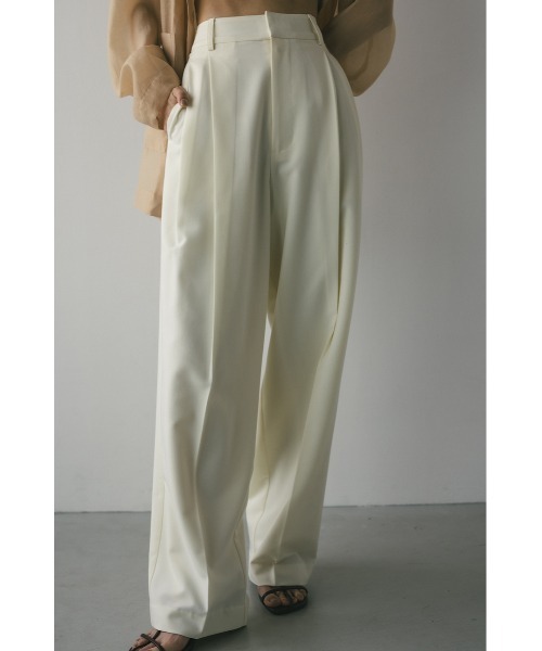 STYLEMIXER（スタイルミキサー）の「【大人気】ベーシックツータックパンツ（スラックス・レディース・アイボリー/グレー/ブラック/ベージュ・SMALL/MEDIUM/LARGE/X-SMALL）」の2枚目の写真