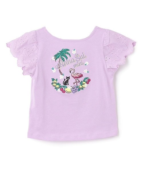 アナスイミニ　150　Tシャツ＆スカート 再お値下げ 新品タグ付 アナスイミニ ロゴテープ肩あきTシャツ