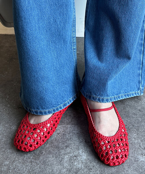 DouDou(ドゥドゥ)の「メッシュバレエ(バレエシューズ・レディース・シルバー/レッド/ブラック・LARGE/MEDIUM/SMALL)」の2枚目の写真