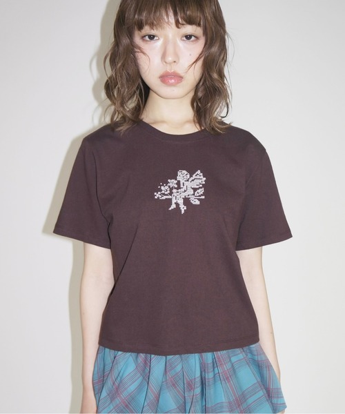 tシャツ 「 select 」cross-stitch angel T-shirt / クロスステッチ刺繍Tシャツ レディース select 】cross-stitch angel T-shirt / クロスステッチ刺繍T