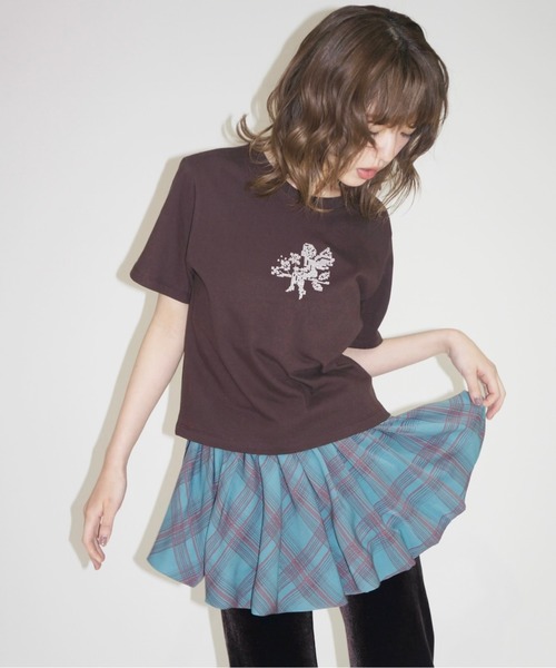 tシャツ 「 select 」cross-stitch angel T-shirt / クロスステッチ刺繍Tシャツ レディース select 】cross-stitch angel T-shirt / クロスステッチ刺繍T