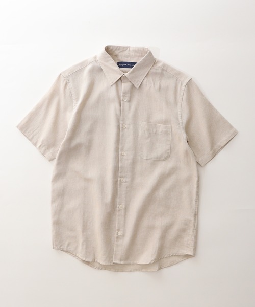 many men many mind(メニーメンメニーマインド)の「MANYMENMANYMINDS コットンリネンパナマ半袖レギュラーカラーシャツ(シャツ/ブラウス・メンズ・ブルー/ベージュ/ネイビー/ピンク・XL/L/M)」の11枚目の写真
