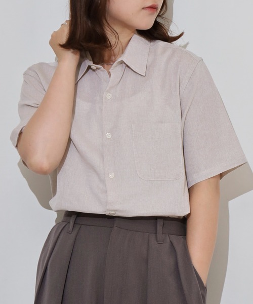 many men many mind(メニーメンメニーマインド)の「MANYMENMANYMINDS コットンリネンパナマ半袖レギュラーカラーシャツ(シャツ/ブラウス・メンズ・ブルー/ベージュ/ネイビー/ピンク・XL/L/M)」の22枚目の写真