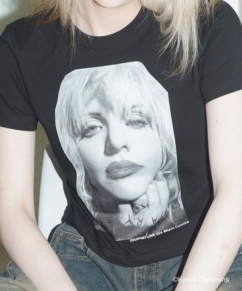 CULTURE SUPPLY(カルチャー サプライ)の「Photo Tee Courtney Love 2(Tシャツ/カットソー・メンズ・ホワイト/ブラック・MEDIUM/LARGE/X-LARGE/SHORT)」の6枚目の写真