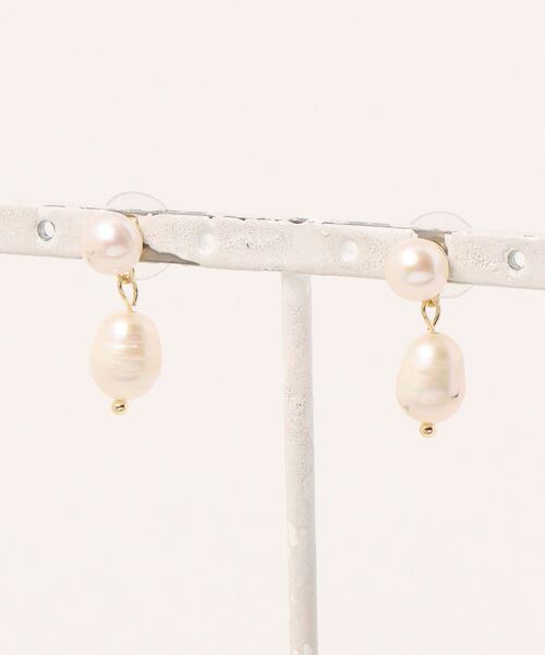 IDEE アスミビジュー　淡水パール　ピアス シロツメクサ ロングピアス asumi bijoux shirotsumekusa long hoop pierce｜ピアス