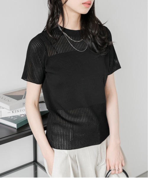 La-gemme（ラジェム）の「サマーニットプルオーバー（Tシャツ/カットソー・レディース・モカ/ホワイト/ピンク/ブラック・フリー）」の11枚目の写真
