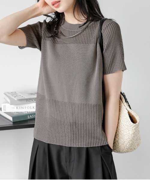La-gemme（ラジェム）の「サマーニットプルオーバー（Tシャツ/カットソー・レディース・モカ/ホワイト/ピンク/ブラック・フリー）」の12枚目の写真