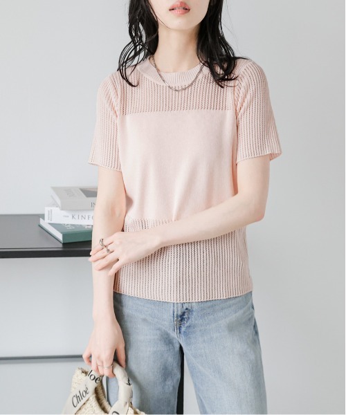 La-gemme（ラジェム）の「サマーニットプルオーバー（Tシャツ/カットソー・レディース・モカ/ホワイト/ピンク/ブラック・フリー）」の18枚目の写真