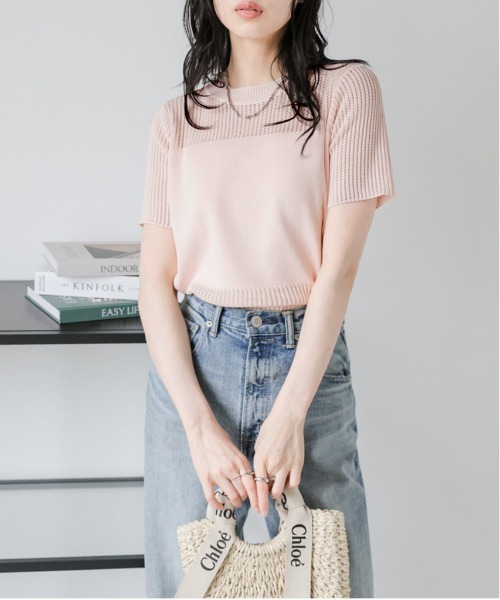 La-gemme（ラジェム）の「サマーニットプルオーバー（Tシャツ/カットソー・レディース・モカ/ホワイト/ピンク/ブラック・フリー）」の19枚目の写真