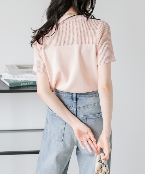 La-gemme（ラジェム）の「サマーニットプルオーバー（Tシャツ/カットソー・レディース・モカ/ホワイト/ピンク/ブラック・フリー）」の21枚目の写真