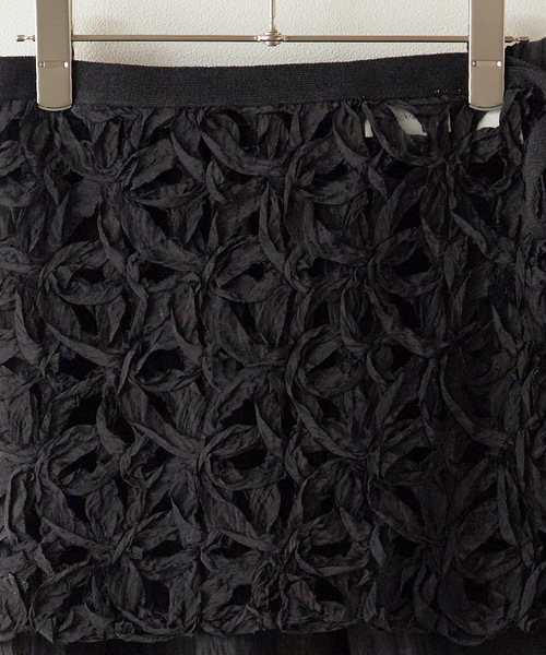 ADAWAS（アダワズ）の「ADAWAS/アダワス TAPE EMBROIDERY TWO-PIECE TROUSER SET 巻きスカート付きパンツ（その他パンツ・レディース・ナチュラル/ブラック・ONE SIZE）」の3枚目の写真