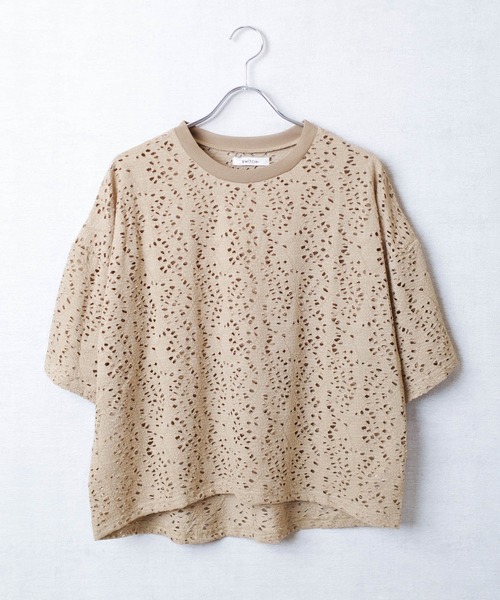 SWITCH BY ARCH(スイッチバイアーチ)の「【ARC】【SWITCH by ARCH】クラッシュ カットワーク デザインTシャツ(Tシャツ/カットソー・レディース・オフホワイト/ブラック/ベージュ・FREE)」の17枚目の写真